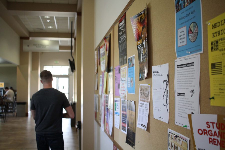 Students walking to class often pass by bulletin boards like these filled with information about upcoming events and important information for on campus events.