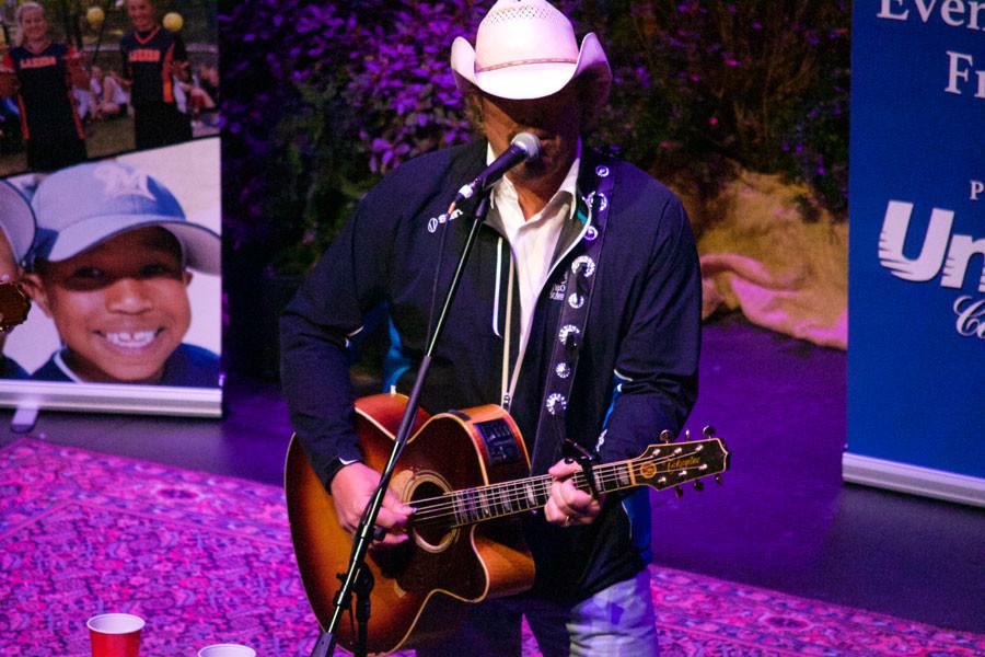 Country artist Toby Keith performs at “An Intimate Evening with Friends,” a Don Mattingly charity event on Thursday night at the performance center. The event featured a speech from  Los Angeles Angels infielder Albert Pujols and a performance from Keith. 
