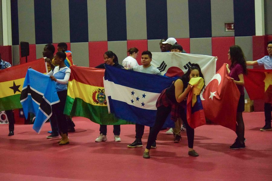 International students represented their countries and cultures Nov. 18 at the Late Night International Extravaganza in the RFWC. Students had the opportunity to go different booths and experience learning about the cultures and customs of the different countries represented.
