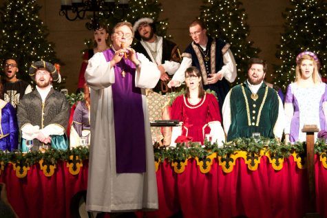 The choir sings during the 2014 Madrigal Feaste in Carter Hall.