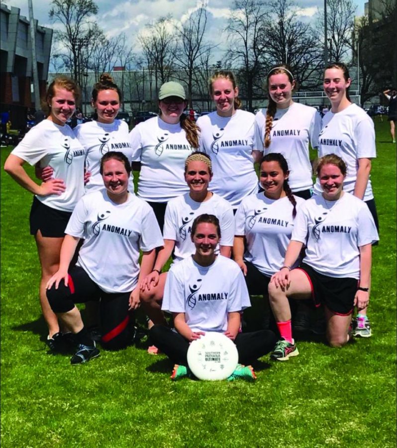 Members of last semesters womens ultimate frisbee club.The team enters this year coming off the most successful season its ever had. The members of the team played in their first-ever womens ultimate frisbee sectional in Indianapolis. 