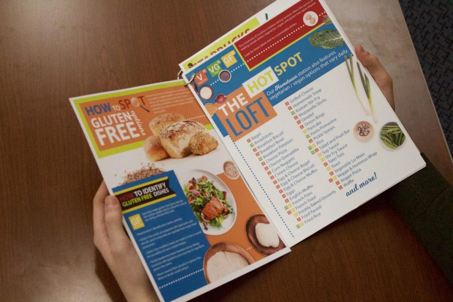 Dining services has created a new “Hot-Spot” menu that shows vegan, vegetarian and gluten-free options for all dining locations on campus. The guide can be found on the dining services website and at each of the locations.