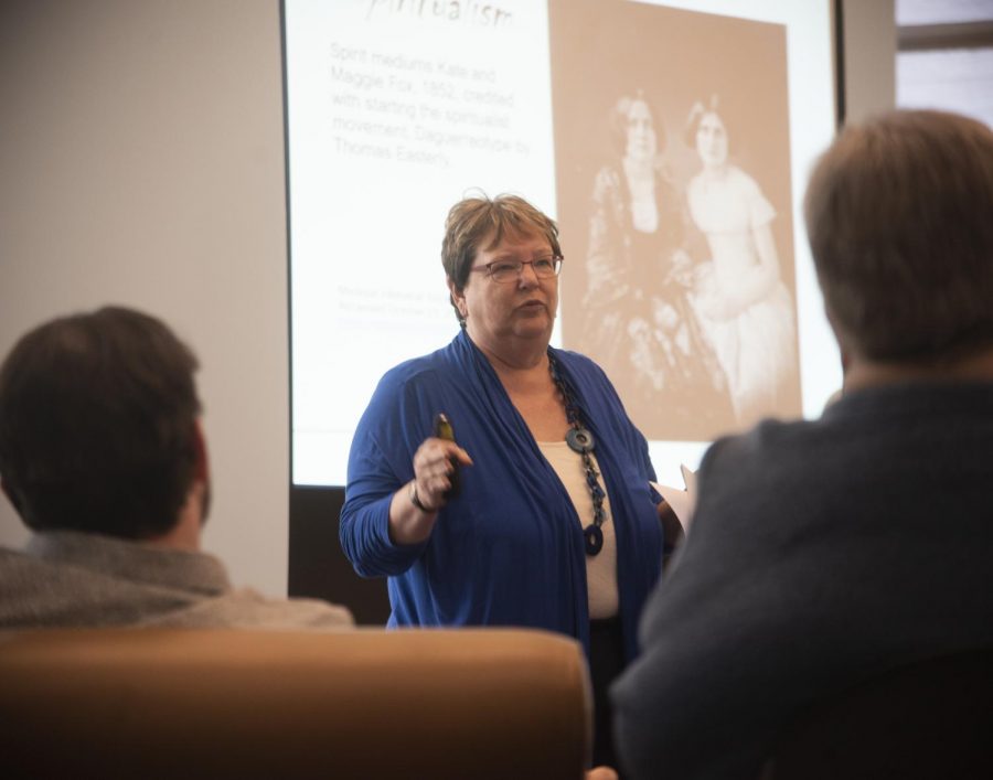 Tamara Hunt, a professor of history and director of the Master of Arts and liberal studies hosted a lecture about Indianas most popular ghost stories. Nov. 4 in the Rice Library.