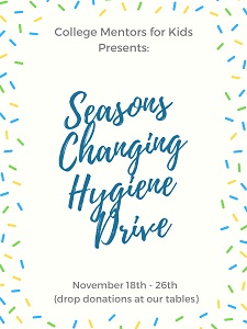 College Mentors to host Hygiene Drive