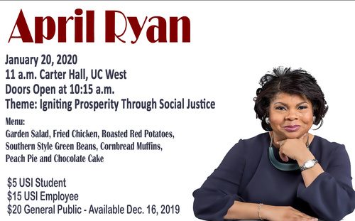 The 2019 Dr. Martin Luther King, Jr. Memorial Luncheon will feature White House Correspondent April Ryan.