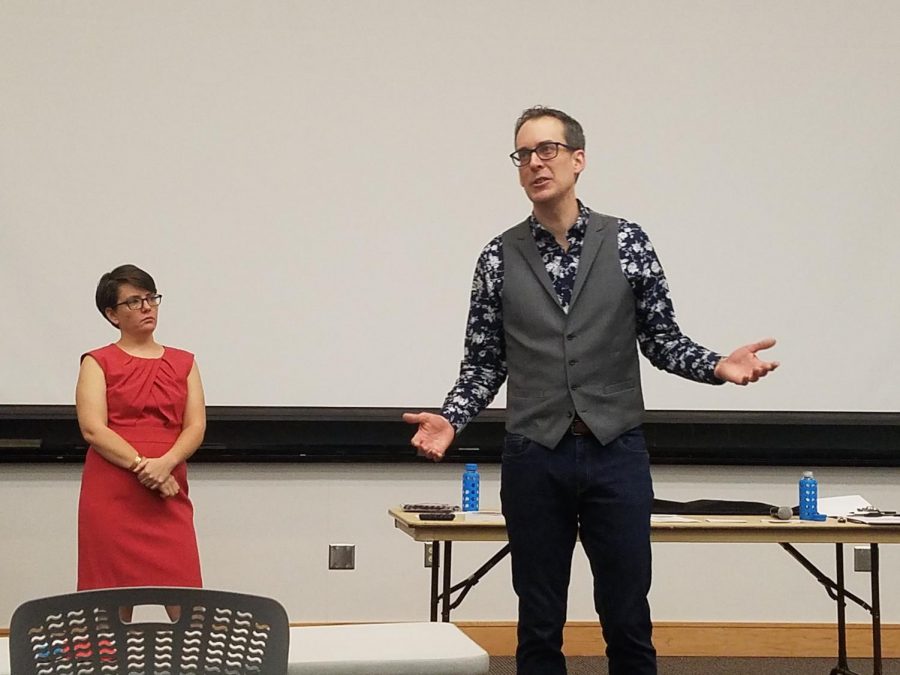 Sex educators Marshall Miller and Rachel Dart led a lecture about the female orgasm on March 2 in Forum 2.