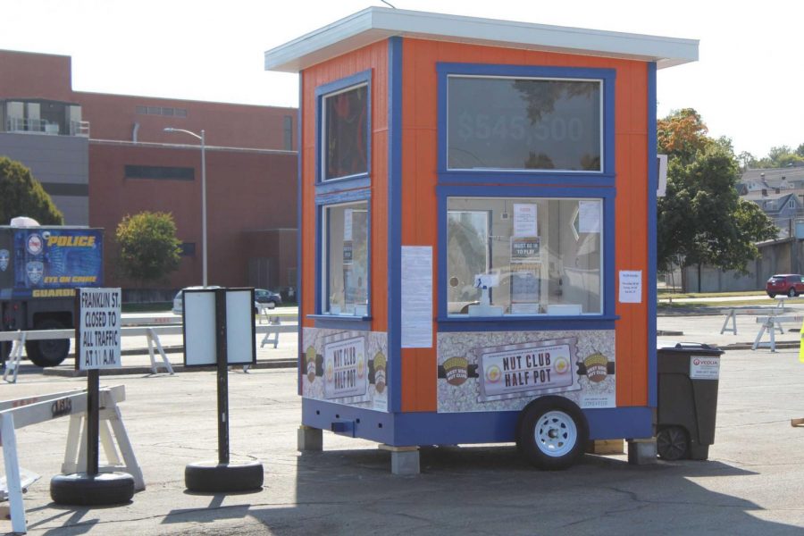 With the cancellation of the Fall Festival, the half-pot booths stand empty at the corner of St. Joseph Avenue and the Lloyd Expressway .
this is the cutline for the fall festival cancellation impact story. the picture will follow this message