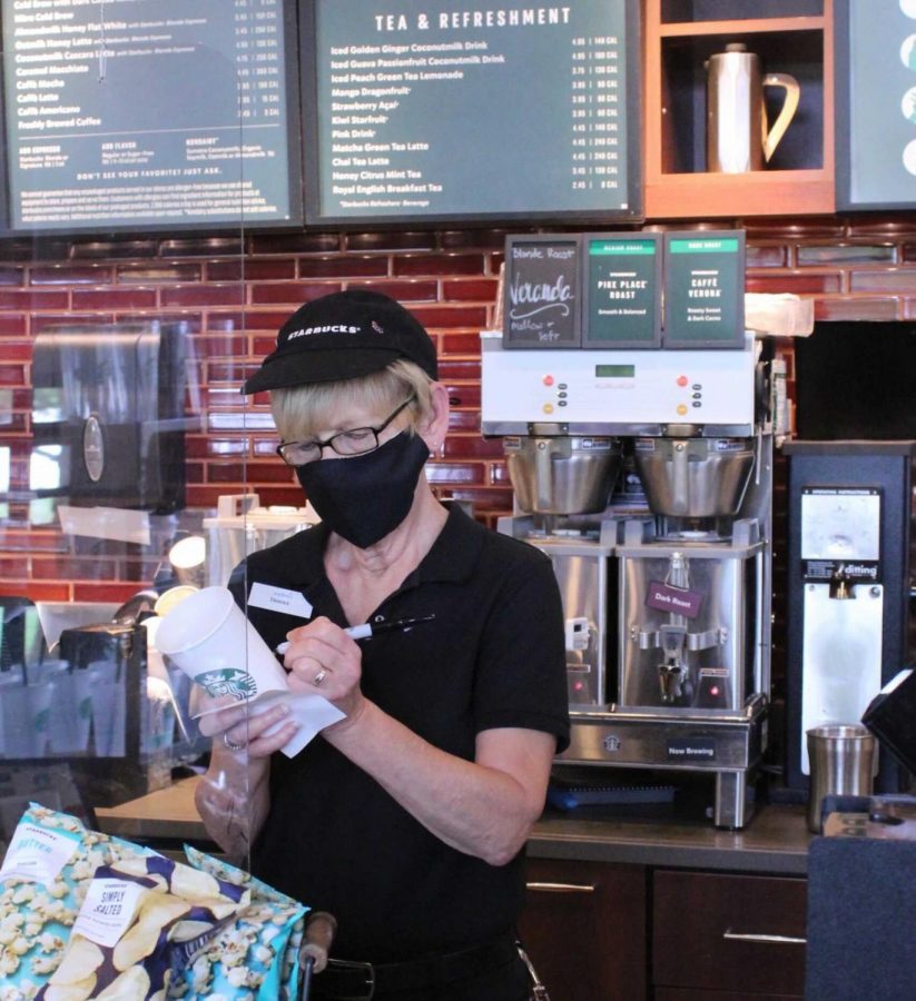 Donna Singleton is still at Starbucks, adjusting to the new normal.