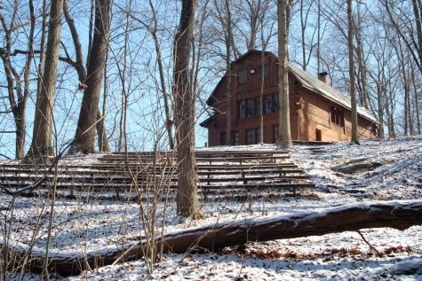 Bent Twig Amphitheater and the westwood lodge in winter