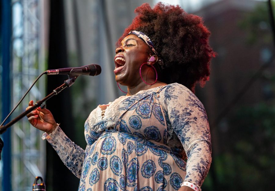 Singer Yola performs at the Lincoln Center Out of Doors Concert festival, Damrosch Park, New York, Aug. 10, 2019. Yolas album Walk Through Fire celebrated its second anniversary on February 22.