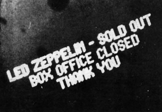 Sold out box office sign in the Market Square Arena in 1975. The Market Square Arena was demolished in 2001.