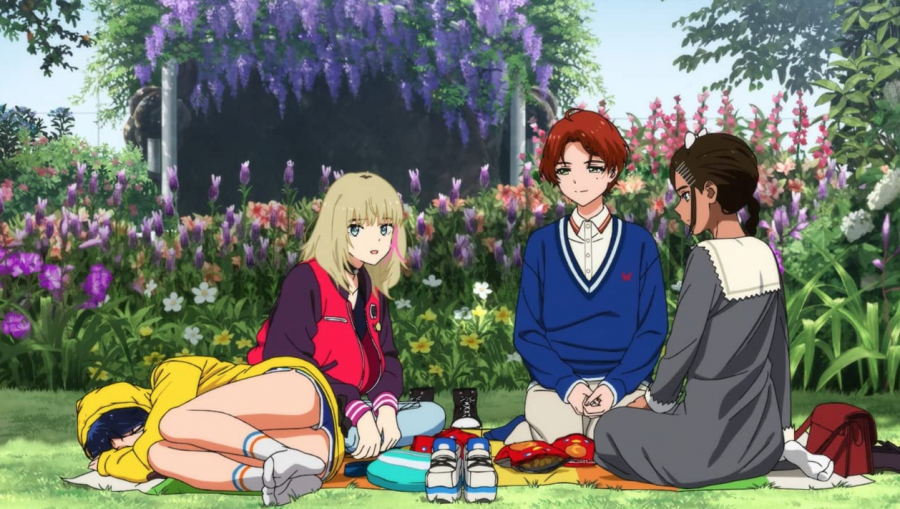 Ai Ohto, Rika, Momoe and Neiru having a picnic in the Winder Egg Dimension. Wonder Egg Priority is a 2021 anime that focuses on mental health. 