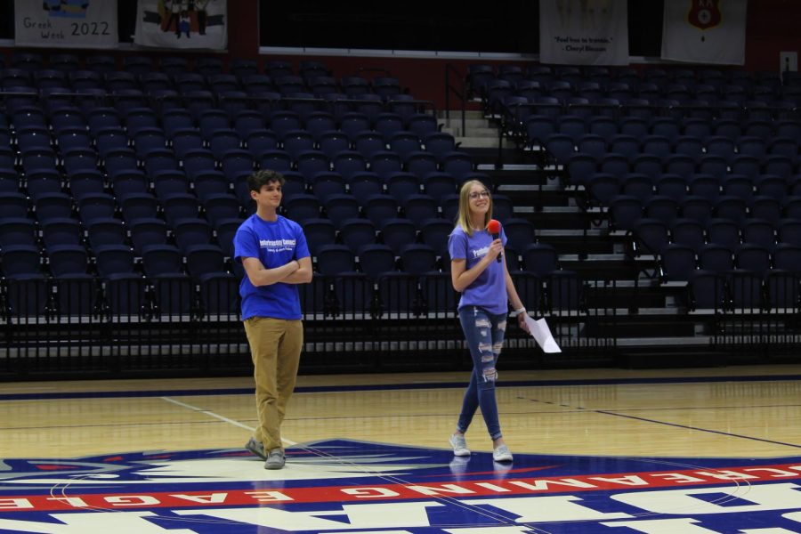Chandler Link, freshman biology major, and Kyleigh Blume, sophomore exercise science major were the emcees for the night. They were in charge of planning and executing Greek Week in its entirety.