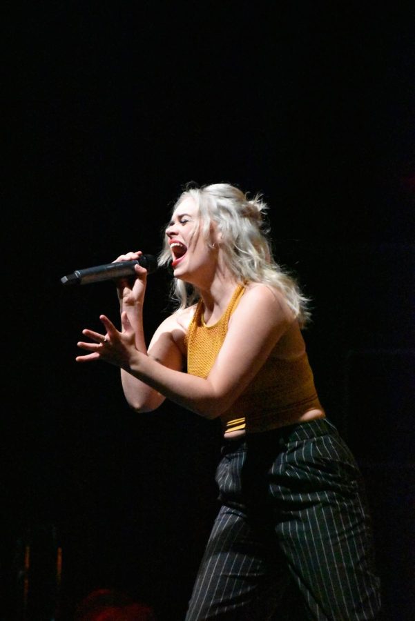 Krigaré sings a high note Friday evening during the SpringFest 2022 concert at Screaming Eagles Arena. 