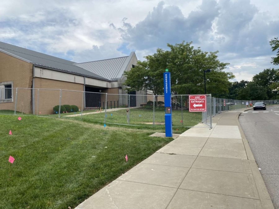 The Recreational, Fitness and Wellness Center (RFWC) has fencing up to begin the $12 million construction project. The fencing is blocking the main entrance, but students can still enter and exit the RFWC by taking the sidewalk near the Aquatic Center that leads to a different door.
