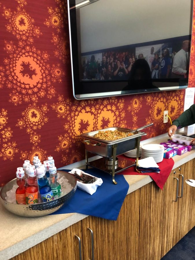 Sodexo delivered an arrangement of food and beverages from Asian cultures for ASU's first meeting Monday in University Center East 2205. There was Ramune, a Japanese soda, vegetable fried rice and mochi, an ice cream with a rice paste. (Photo by Alyssa DeWig)