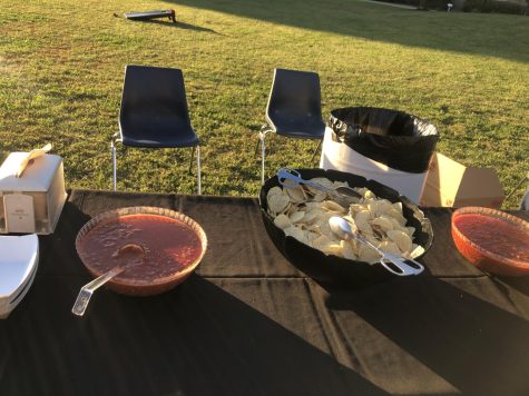 Chips and salsa from a local cultural store are brought to the Latinx Heritage Festival for students to enjoy for free. Adrianna Garcia, first SGA administrative vice president of Equity, Diversity and Inclusion, said they ordered 10 pounds of salsa. (Photo by Alyssa DeWig)