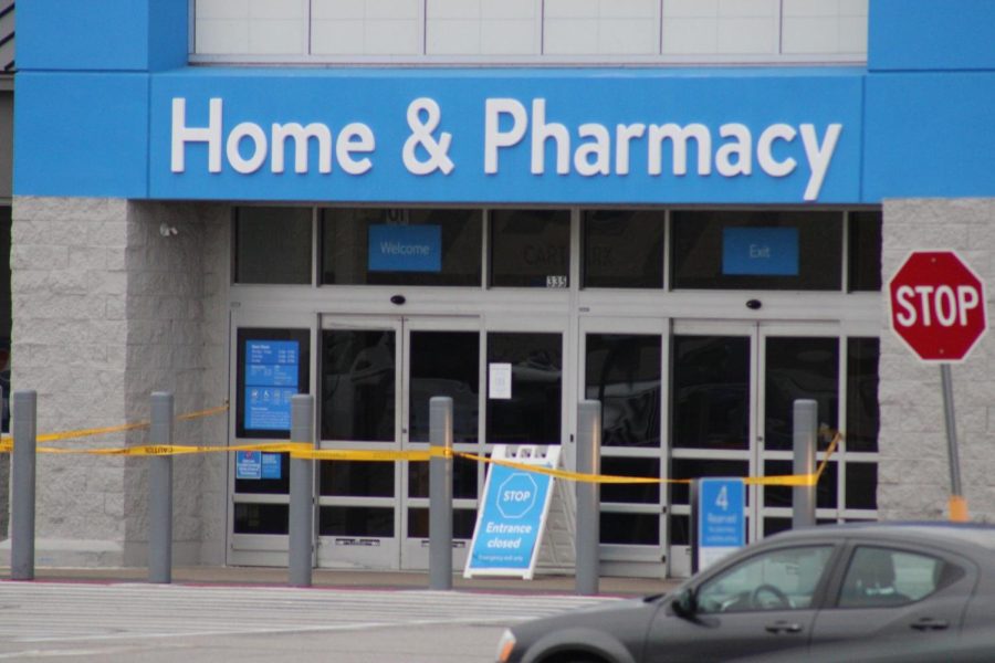 Evansville West Side Walmart closed Friday after an employee was shot Thursday evening. The suspect was shot and killed by police officers at the scene. (Photo by Bryce West)