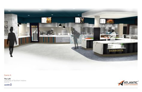 Sodexo has created visual concepts of what The Loft may look like after the renovation. This visual concept shows a U-shaped concept which will feature desserts. The image also pictures a fresh tortilla-maker where tortillas will be made from scratch every day. (Photo courtesy of Rebecca Diamond)