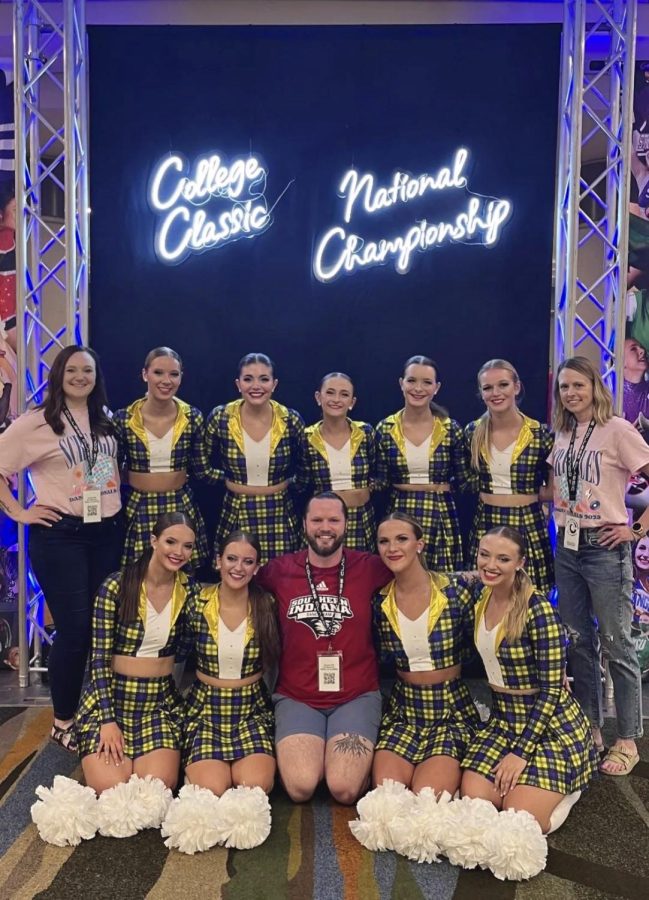 The dance team poses together after performing their nationals routine for the last time Saturday morning in Orlando, Florida. (Photo courtesy of Abigail Durham)