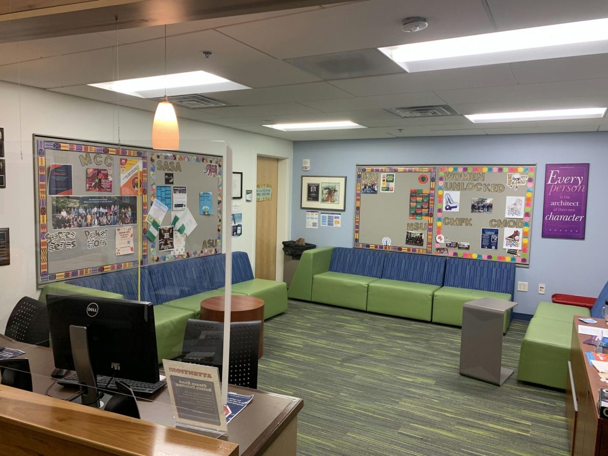 The Multicultural Center provides students access to mental health resources. Students are welcome to sit in the lounge area inside the Multicultural Center. 