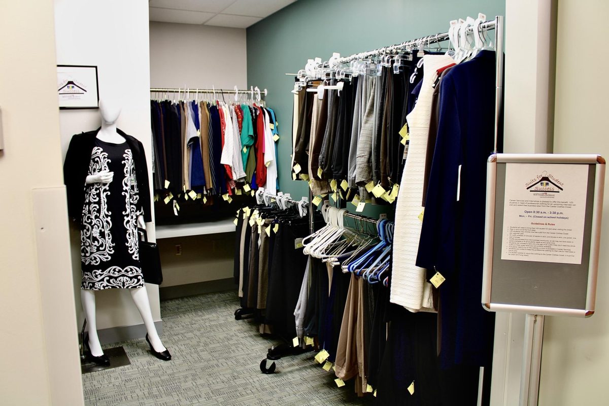 Career Services and Internships offers Suits for Student Success Closet, a closet of professional clothing students can use for interview opportunities.