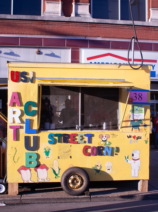 The corn booth, No. 38, is annually run by the USI Art Club at the West Side Nut Club Fall Festival. The funds raised at the booth are used to enrich the club. 
