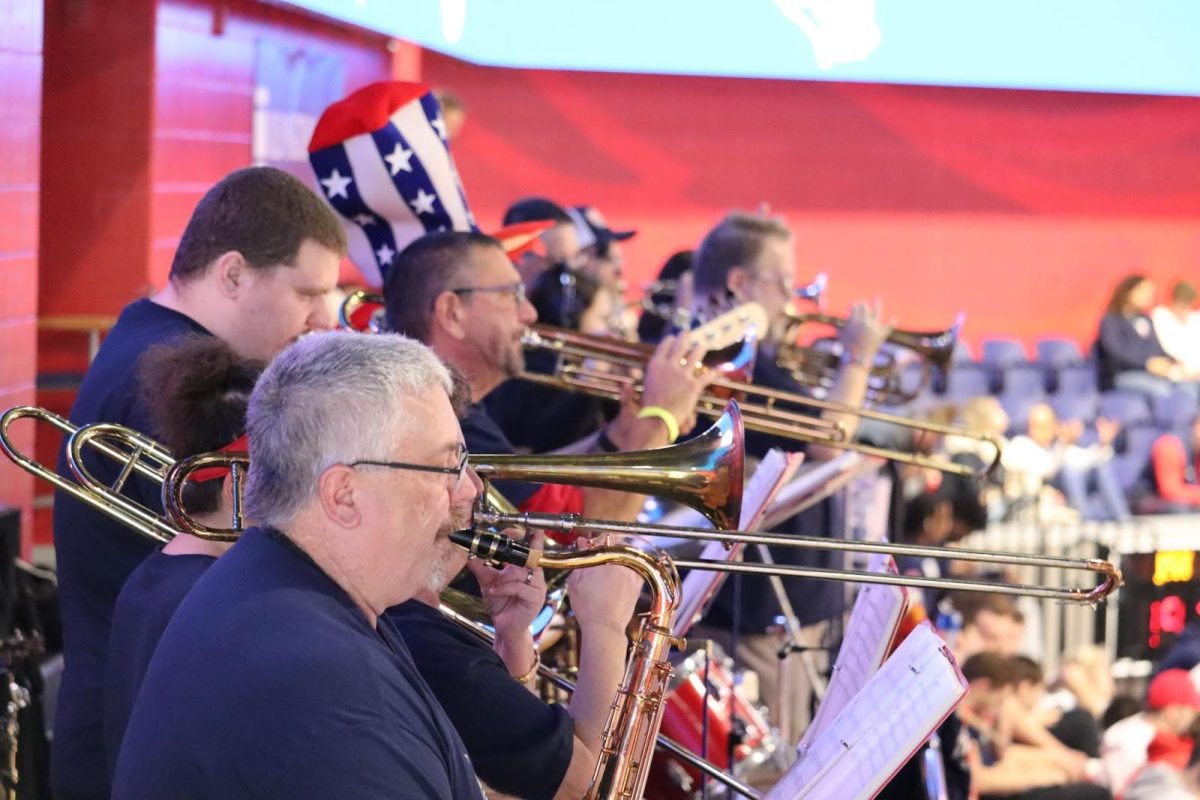 The USI Pep Band performs at a women's basketball game during halftime on Nov 19. The band has successfully been around for 35 years of USI spirit. 