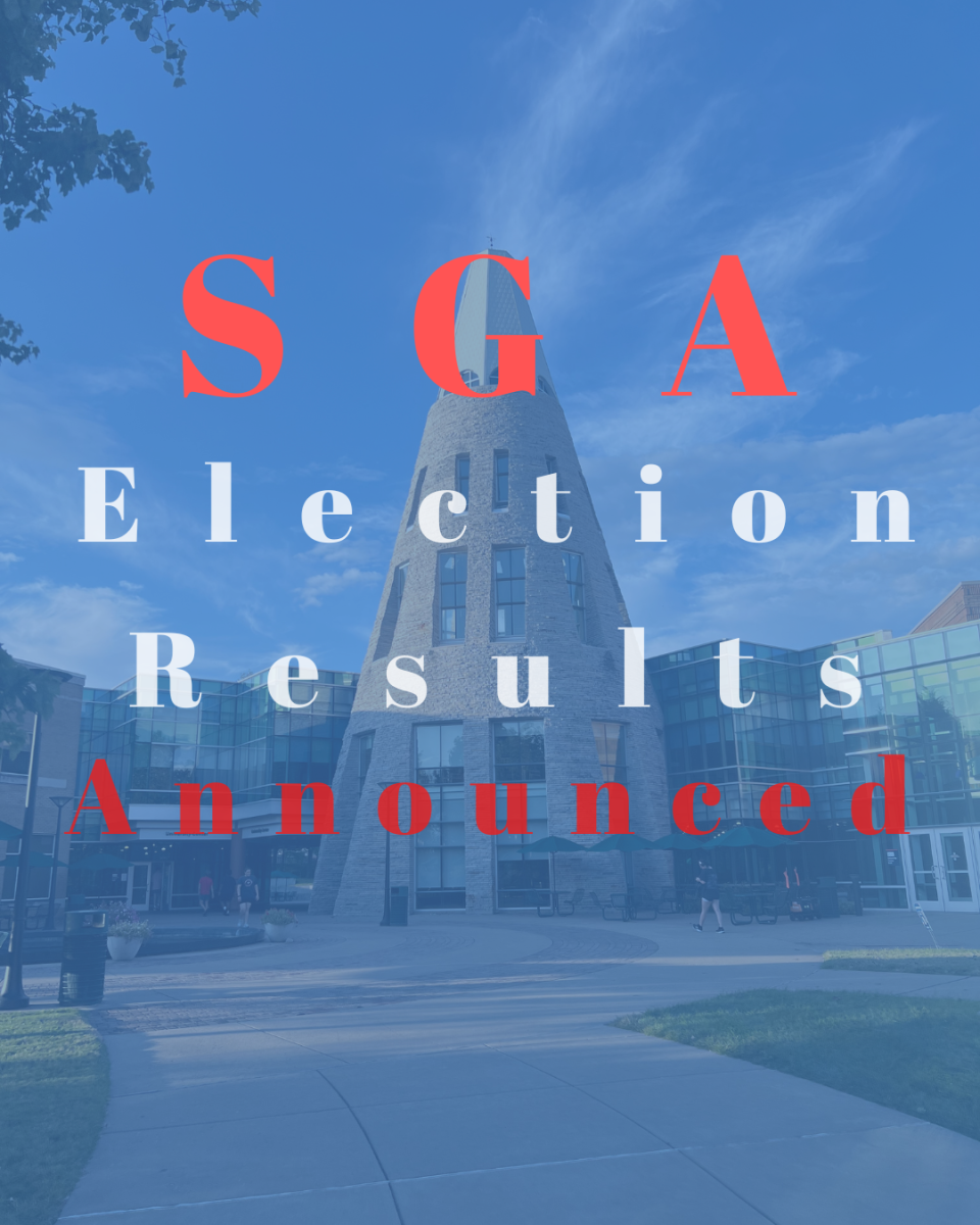 2025-2026 SGA election results were announced on April 16. (Graphic by: Cade Smithson)