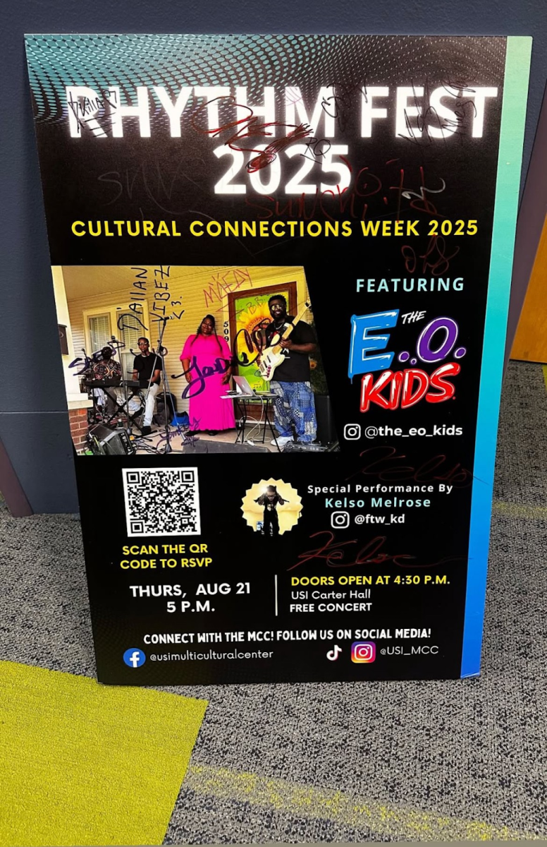 Signed poster of headliners The E.O. KIDS and Kelso Melrose.