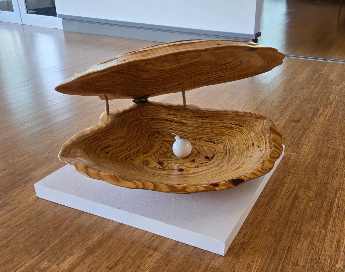 “GMO” by Greg Blair, assistant professor of art and design, is on display as part of “Thinking Hands,” Sept. 12, in the Kenneth P. McCutchan Art Center/Palmina F. and Stephen S. Pace Galleries.
