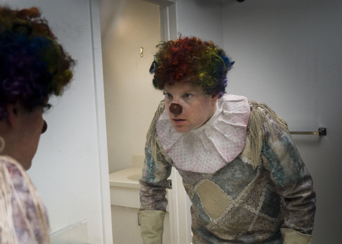 Kent McCoy (Andy Powers) stares at his reflection in “Clown” (2014).