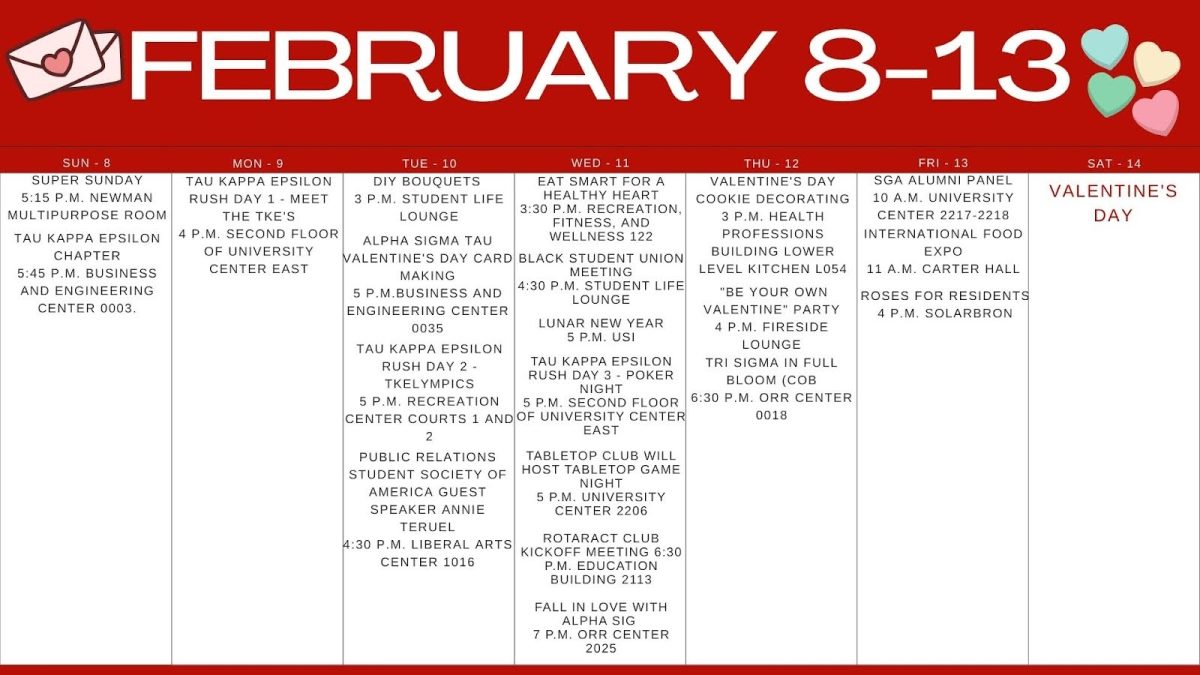 This upcoming week in February includes various events to attend.