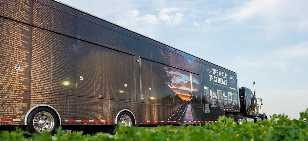 The Wall That Heals is transported across the country in a large semi-trailer. The exhibit has made over 800 stops since its debut in 1996. (Photo via Vietnam Veterans Memorial Fund)