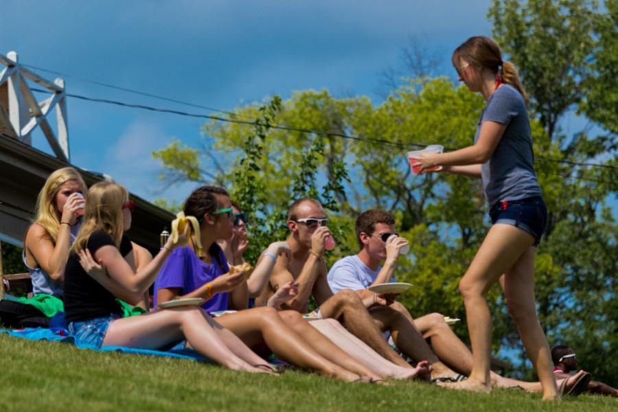 Student enjoy the weather at Kramer Lake.

Photo by NICK EBERTZ/The Shield