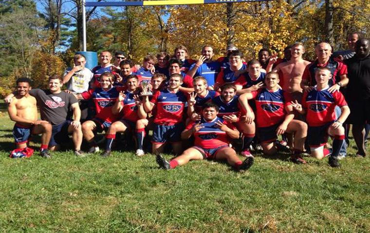 The rugby club celebrates after winning its third state championship.

Photo courtesy of USI Rugby